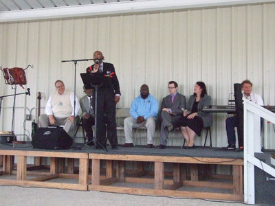 Image: Pastor Algua Ray Isaac from Union Missionary Baptist Church, gave a message about forgiveness.