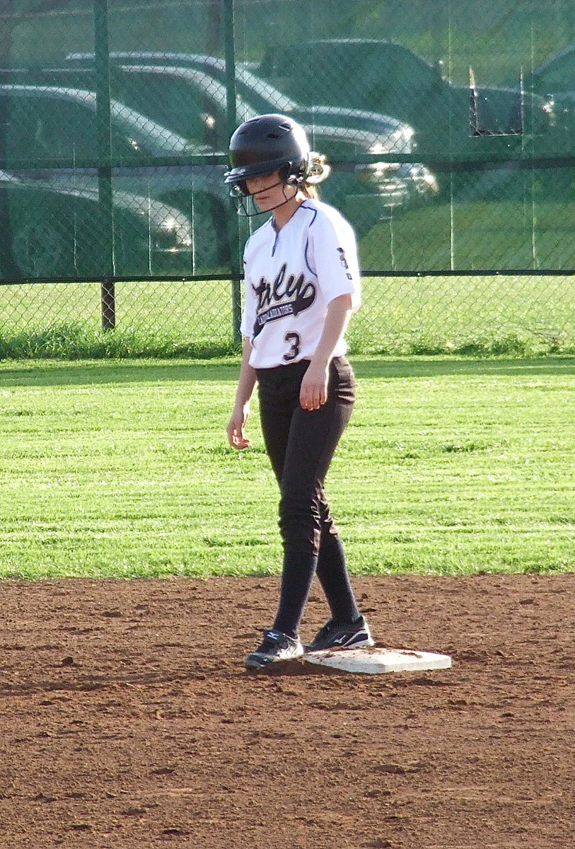 Image: Freshman Cassidy Childers(3) rounds the bases.