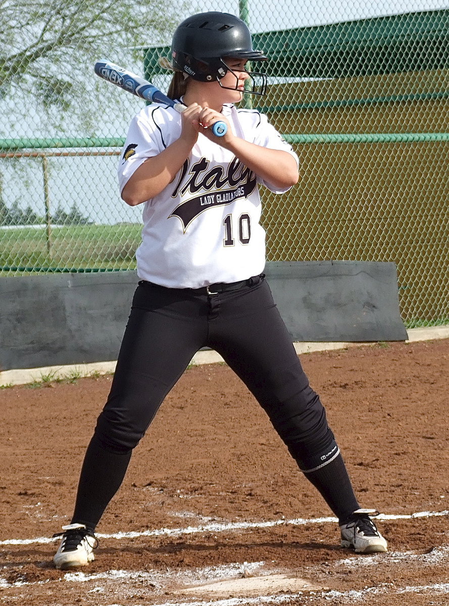 Image: Paige Westbrook(10) looks for her pitch.