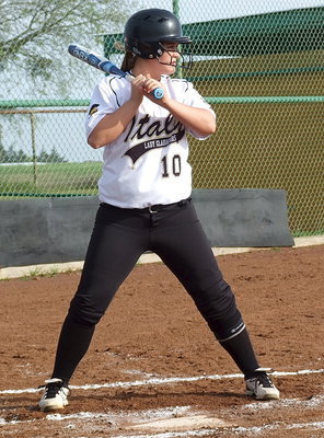 Image: Paige Westbrook(10) looks for her pitch.