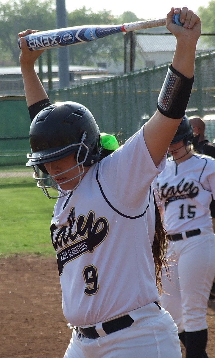 Image: Here come the big guns, Alyssa Richards(9) and Jaclynn Lewis(15) strike fear in their opponents as they enter the batter’s box.