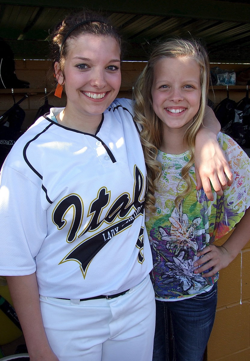 Image: Senior Morgan Cockerham(8) celebrates Senior Day with sister Alex Jones.