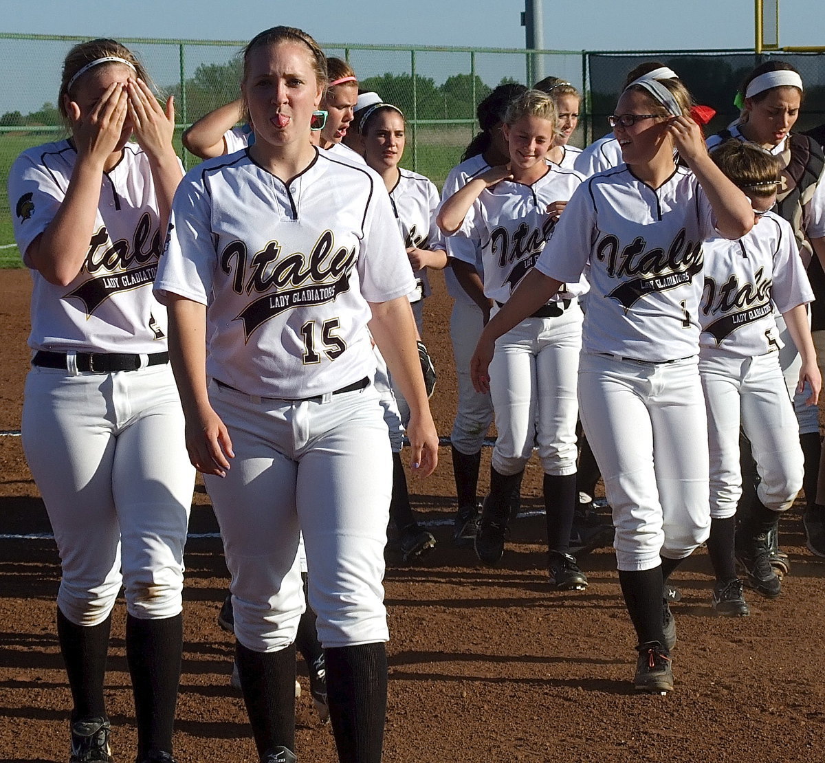 Image: Jaclynn Lewis(15) takes it all in stride as the spirited sophomore and her Lady Gladiator teammates march closer to an undefeated district title.