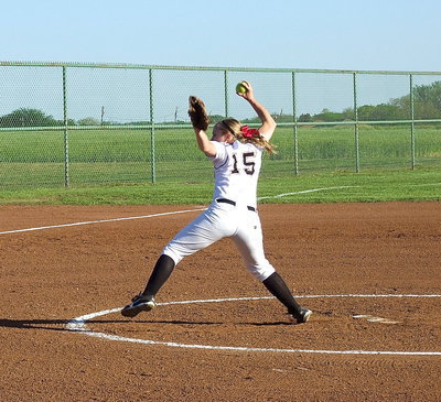 Image: Pitcher Jaclynn Lewis(15) has been near flawless to close out district and help Italy post an 11-0 record.