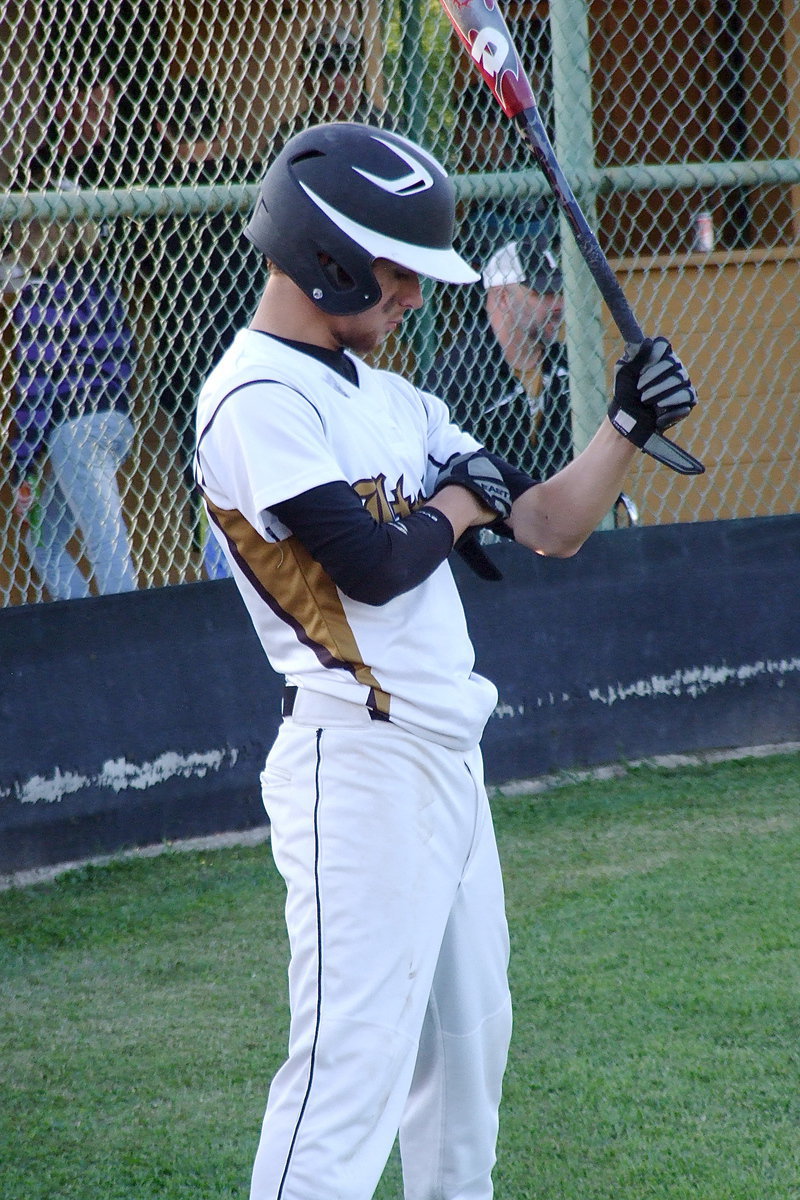 Image: Caden Jacinto(2) prepares to bat against Waxahachie Faith Family.