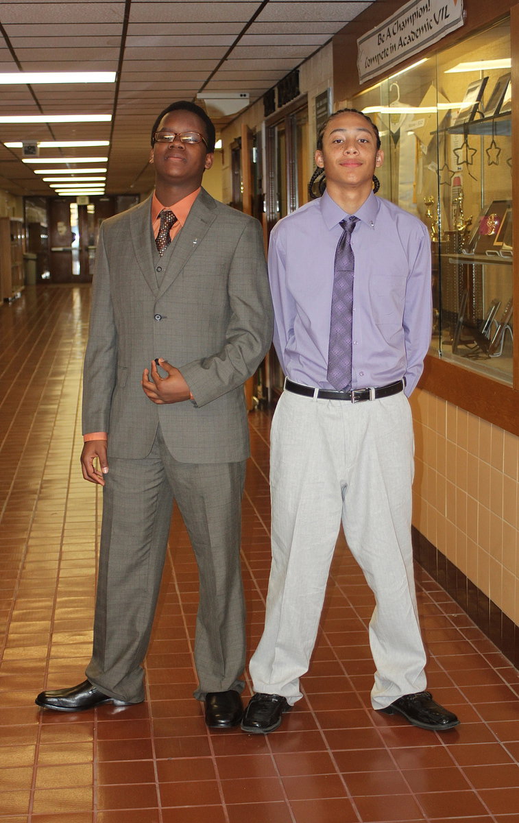 Image: Jarvis Harris and Devonteh Williams stand proudly as newly inducted Italy National Junior Honor Society members.