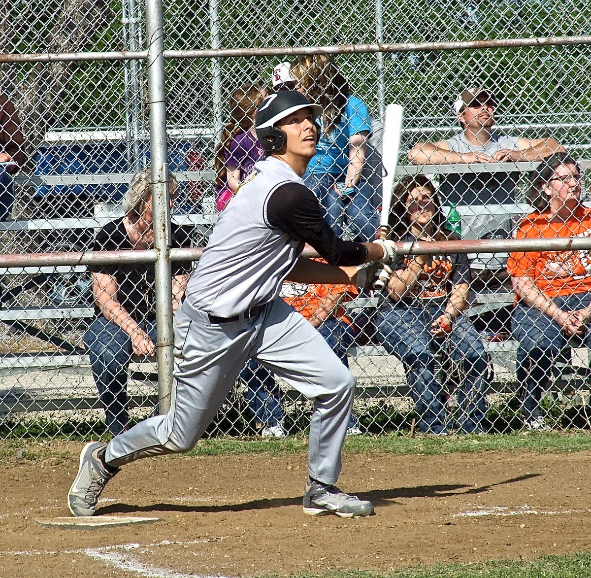 Image: The trifecta! After congratulating teammates Reid Jacinto and Kevin Roldan on their outside-the-park home runs, senior Gladiator Cole Hopkins(9) decides that he too wants to get congratulated by swatting an Avalon pitch over the right field fence for a solo homerun.