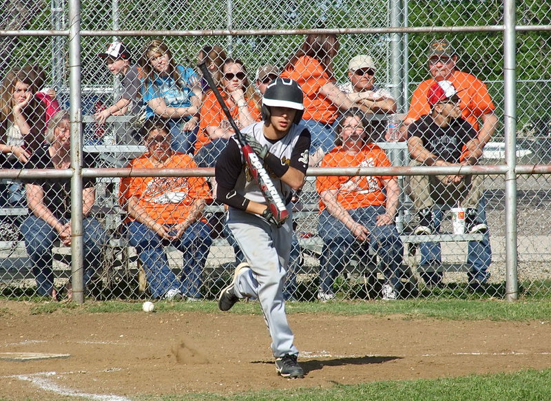 Image: Caden Jacinto(3) earns a walk after facing a full count.