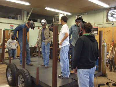 Image: The Dual Credit Welding class is very proud of the projects they have worked on all school year.