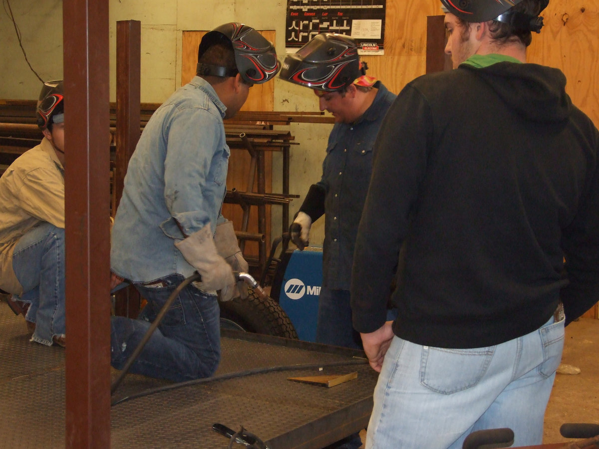 Image: Mr. Godwin shows another angle to weld.