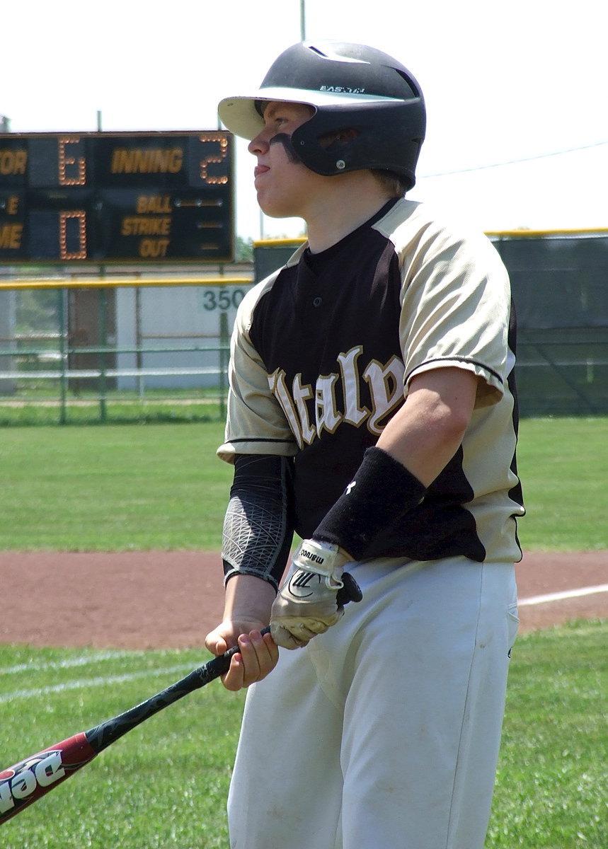 Image: Italy’s John Escamilla(3) in the batter’s circle.