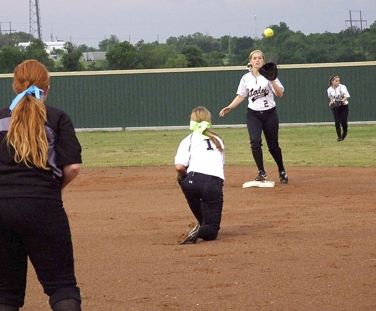 Image: Katie Byers(13), Bailey Eubank(1), Madison Washington(2) and Tara Wallis(5) get warmed up to play defense.