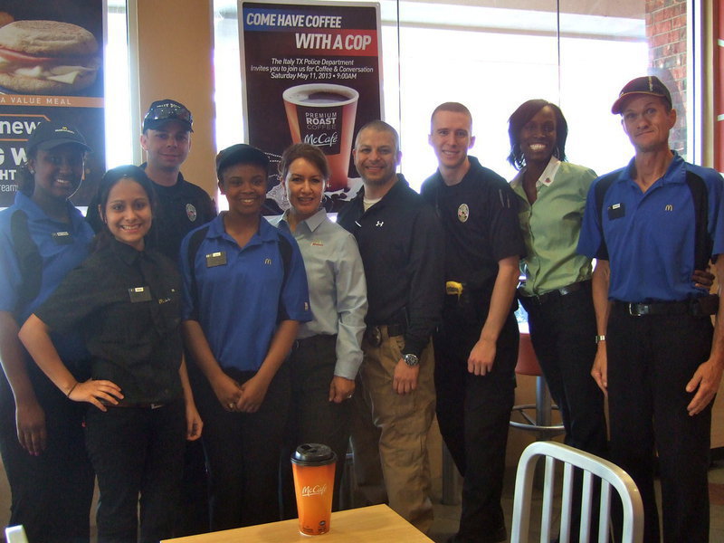 Image: Anna Luna, Ratara Singleton, Officer Daniel Pitts, Tieria Sheara, Lupe Tapia, Officer Pedro Gonzalez, Officer Nicholas Moore, Jonnetta Hardin and David Retter were proud to be a part of Coffee with Cops.
