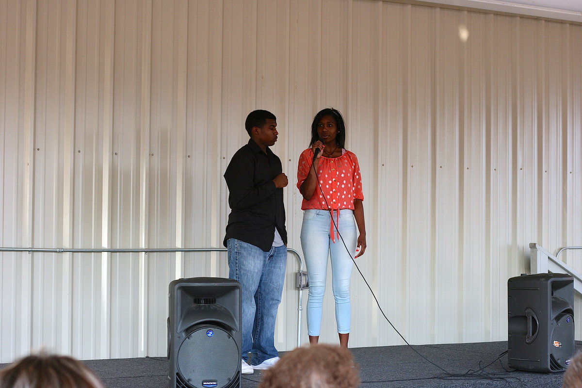 Image: Janae Robinson and Justin Robbins, 9th graders, sang a duet.