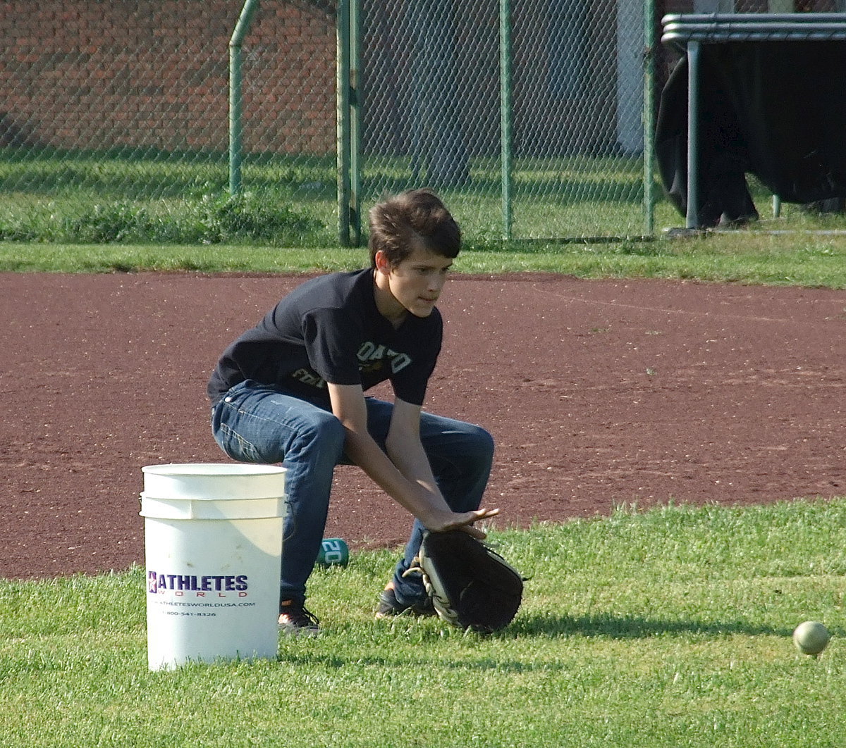 Image: Team Manager Ty Hamilton pitches in.