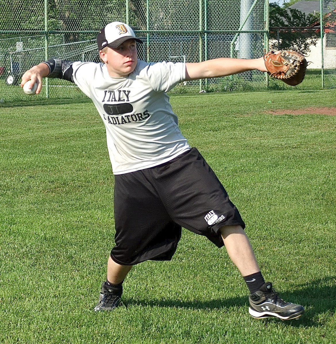 Image: John Escamilla working out at catcher.