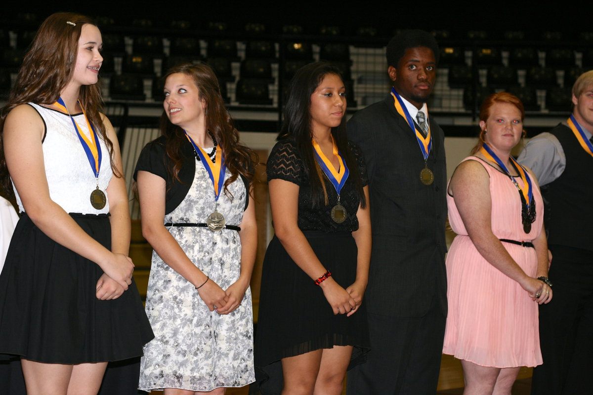 Image: First year participants gather together for their award.