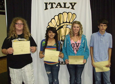 Image: 7th grade Citizenship recipients are Tomi Newman, Mariel Landeros Correa, Sydney Weeks and Ty Hamilton.