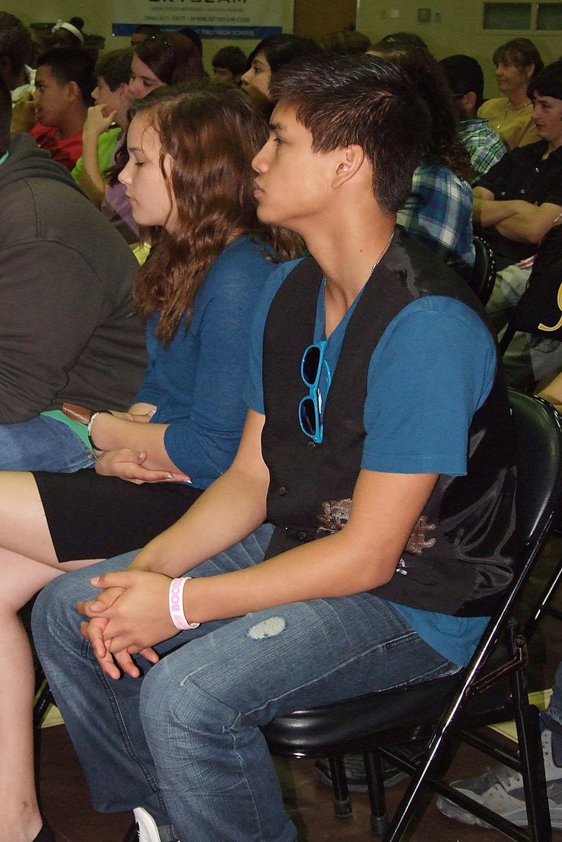 Image: Joe Celis and Paige Little take in the awards ceremony.