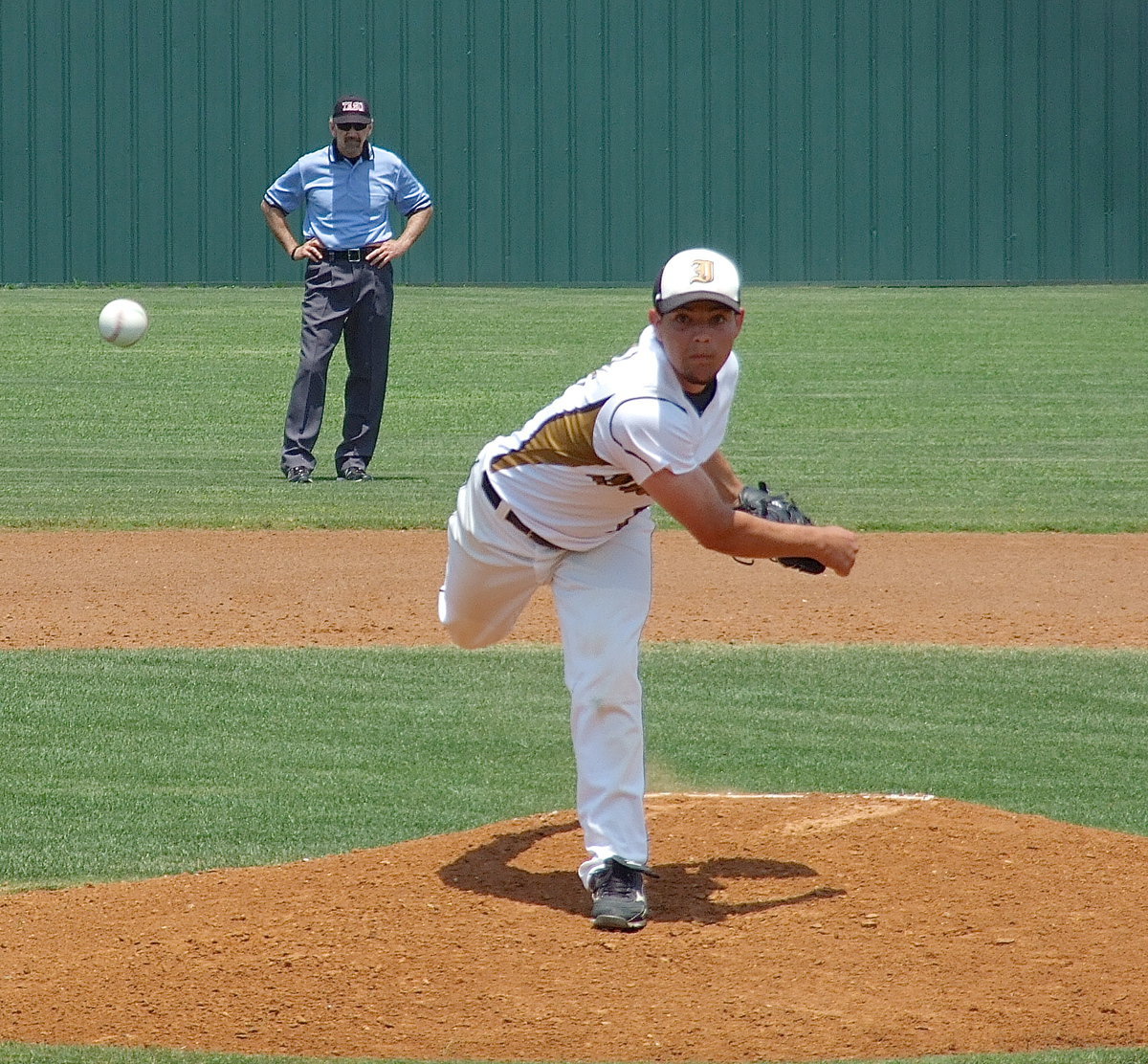 Image: Italy pitcher, Tyler Anderson(11) is on target against Trenton.