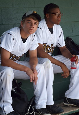 Image: Levi McBride and John Hughes settle in for a long battle between Italy and Trenton.