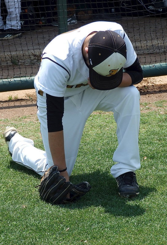 Image: Gladiator senior Caden Jacinto(2) prepares for game two against Trenton.