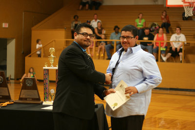 Image: 8th Grader, Adrian Acevedo, received the Growing Musician Award and achieved Centex this year.