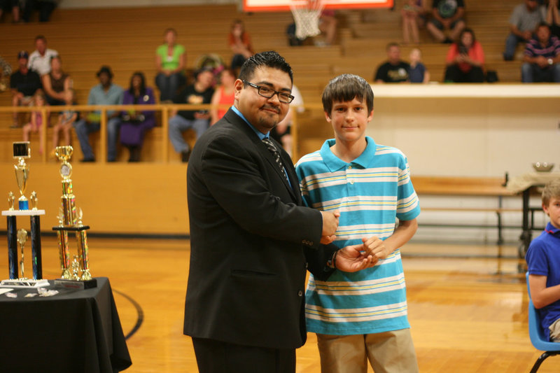 Image: 7th grader, Ty Hamilton, received the Woodwind Caption Award.