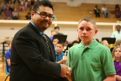 Image: 7th grader, Hunter Morgan, received the Brass Caption Award and earned Centex in this year’s competition.