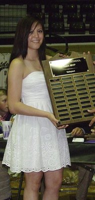 Image: Senior Paola Mata is named the Team MVP in Volleyball.