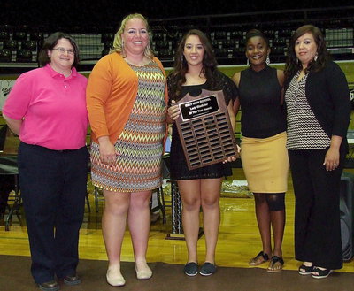 Image: Italy High School senior Alyssa Richards is named the 2013 Lady Gladiator of the Year as she stands proud with the coaches that helped her and her teammates along the way. Pictured are (L-R): Lindsey Coffman, Alyssa Richards, Jessika Robinson and mother/coach Tina Richards.