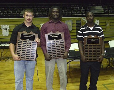 Image: Italy Football’s team MVP Awards were presented to Zain Byers, who is the Gladiator Defensive MVP, Ryheem Walker, who is the Gladiator Offensive MVP and Marvin Cox is the Gladiator Team MVP.