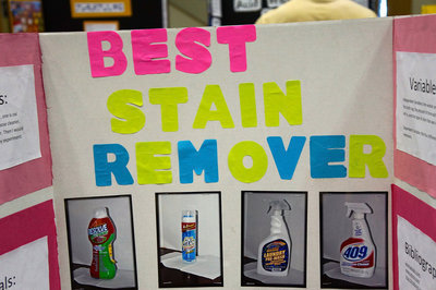 Image: I am sure this student’s mom was very happy to find out which stain removes was the best.