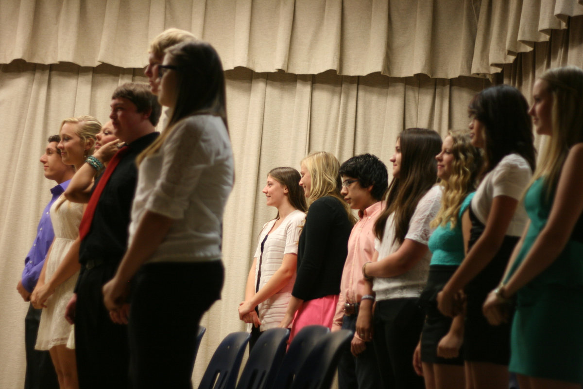 Image: The newest members of NHS came to the stage for their seat.