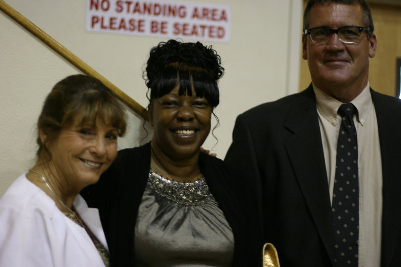 Image: Margie Davis, Ida Overton and Russ Lewis wait in the wings for the seniors.