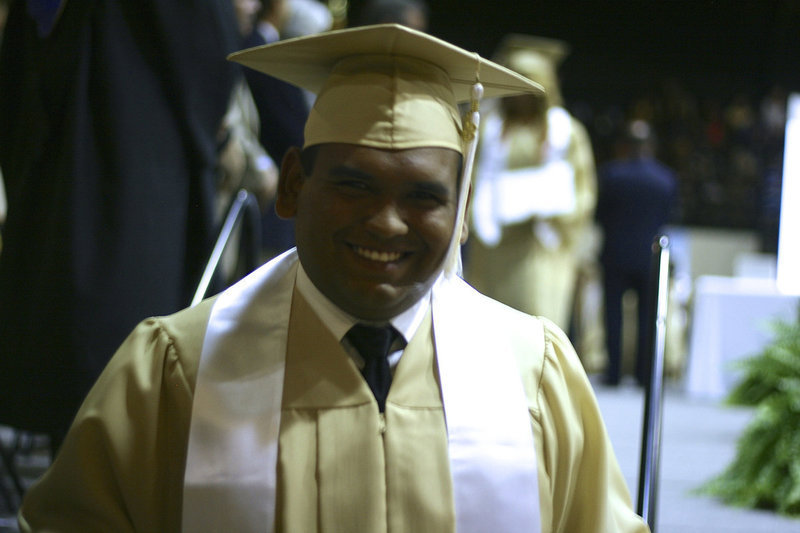 Image: Yonatan Davila is waiting patiently to attend Welding School.