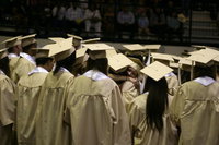 Image: The Italy High School graduating class of 2013 give last hugs and prepare to “toss their hats.”