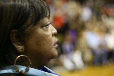 Image: Vivian Moreland watches intently as the Class of 2013 graduates.