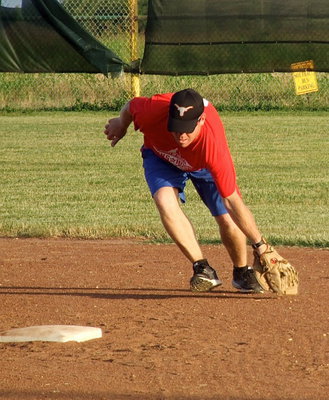Image: The skills are on display for Italy F.D.s Michael Chambers who is also an assistant softball coach for the school.