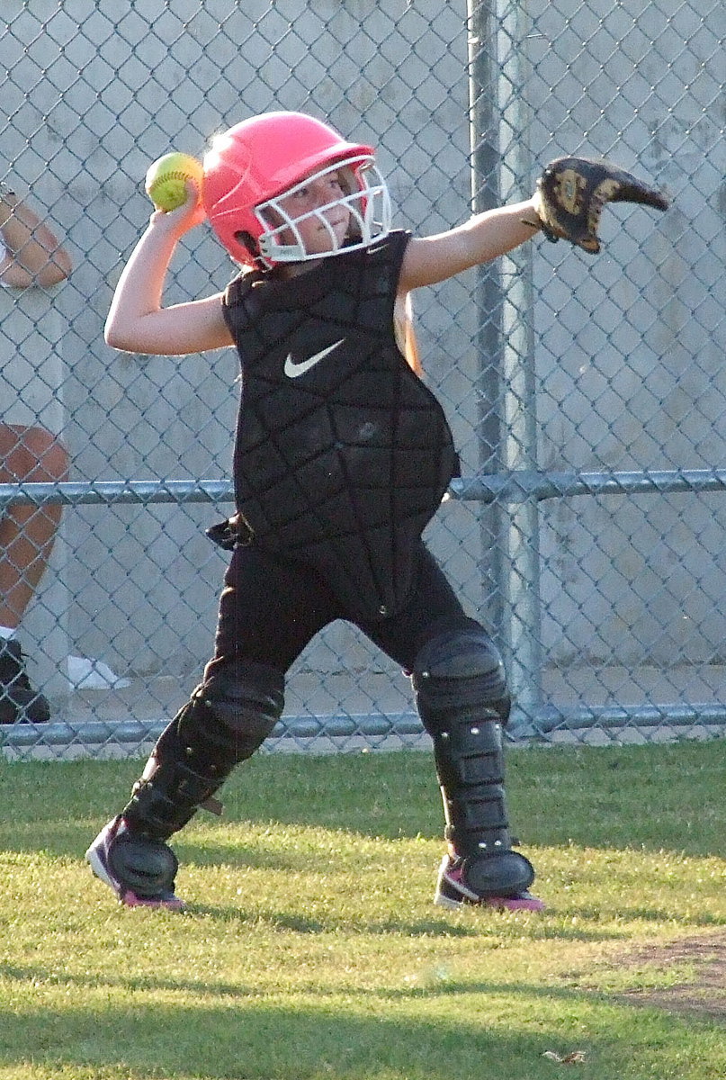 Image: Desi Miller was outstanding as catcher for Italy.