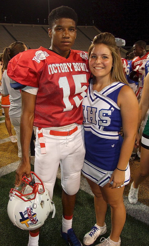 Image: Representing Milford during the 2013 FCS Super Centex Victory Bowl V are Jairus Russell and Brittany Goss.