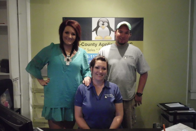 Image: Pete Hinojosa, Nancy Galloway and Breyanna Beets asssist customers with all their air conditioning needs.