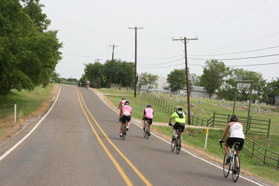 Image: The cyclists are riding the last 7 miles to the finish line.