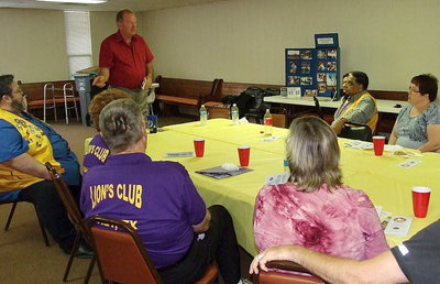 Image: City of Italy mayor, James Hobbs, speaks with the group and addresses the importance of having a civic organizations such as the Lion’s Club actively involved in the community.