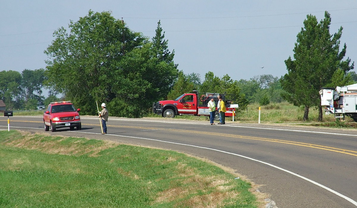 Image: Oncor begins to deal with the downed power lines which will take some time to repair.