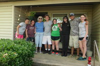 Image: First Baptist Youth and sponsor, Jenna Chambers, mowed and cleaned Altha McNeely’s yard.