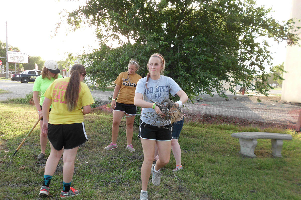 Image: The girls worked as hard as the boys did.