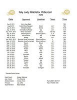 Image: The 2013 varsity and JV Lady Gladiator Volleyball Schedule is official with newly hired head coach, Morgan Matthews, and assistant coach, Tina Richards, looking forward to improving on a 5th Place finish in district last season.