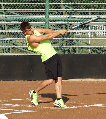 Image: Chase Hamilton has the muscle to go the distance during the homerun derby.
