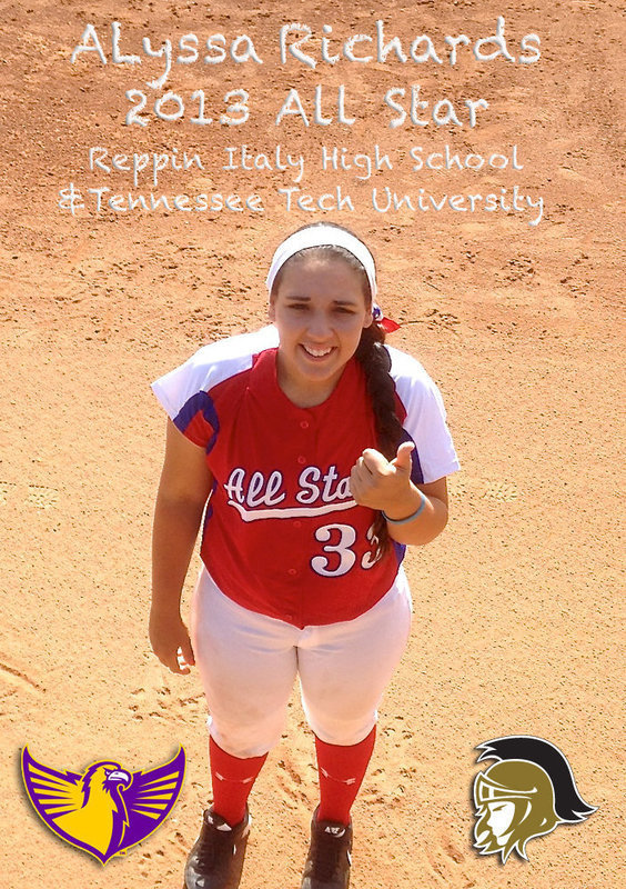 Image: IHS product Alyssa Richards gives her mom, Tina Richards, a thumbs up from the field during the 2013 Texas Girls Coaches Association All-Star softball game. Richards and her Red All-Star teammates won 7-1 over the Blue All-Stars with the Tennessee Tech commit hitting a pair of singles and knocking in 2RBIs on offense.